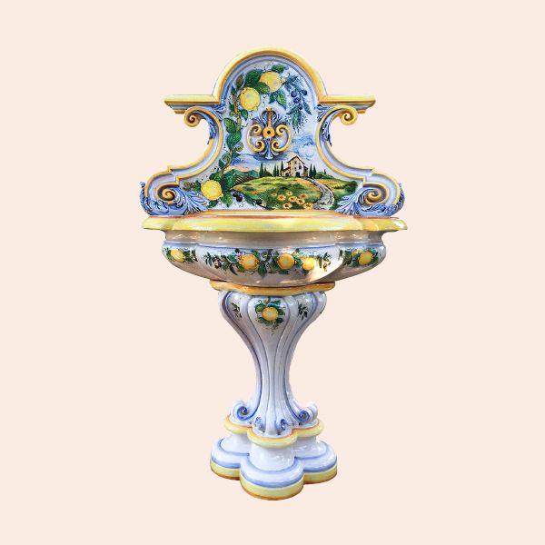 Wall fountain with Countryside Scene